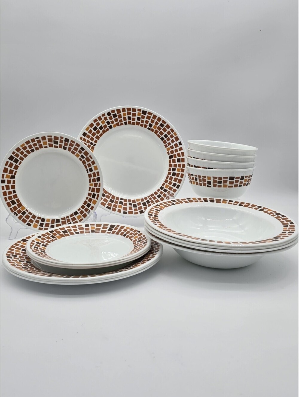Corelle Precious Colours Amber Orange 16-Pc Dinnerware Set Made In USA 2013-2015